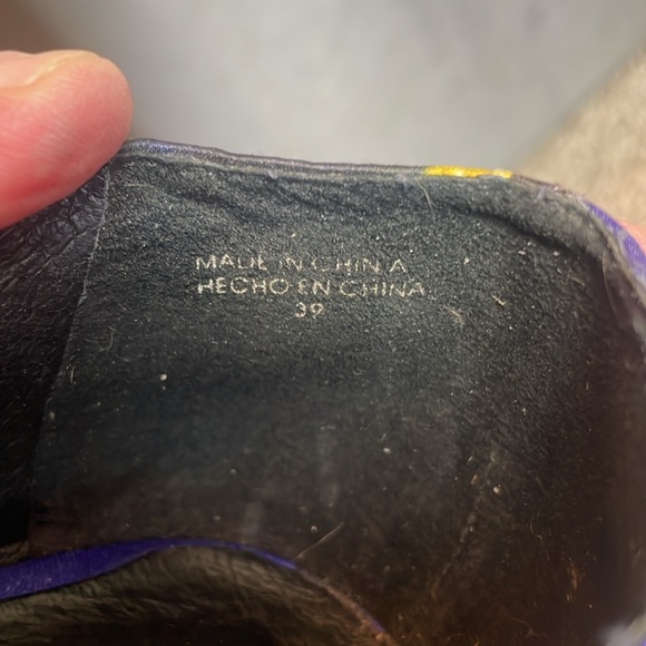 Aldo Satin Printed Fabric Jewel Tone Wedge Platform Size 39 US 8.5 - Picture 8 of 10